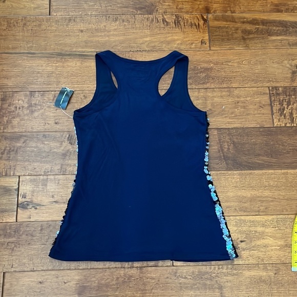 NWT International concepts Navy racer
back sequin tank top Size M - Picture 3 of 10